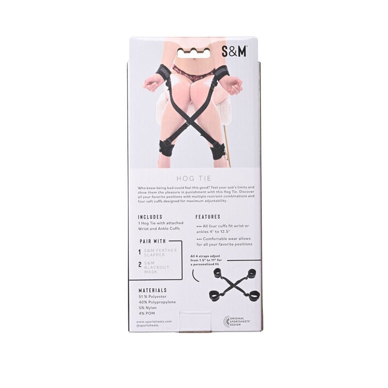 Sex & mischief - bedroom bondage - hog tie -  box back view | Flirtybay.com.au
